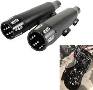 🦈 sharkroad 3-inch black slip-on mufflers exhaust for harley 2014-2021 sportster xl 883/1200 - enhanced sound and performance with straight, free-flowing design - model 3002bb logo