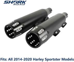 img 3 attached to 🦈 SHARKROAD 3-Inch Black Slip-On Mufflers Exhaust for Harley 2014-2021 Sportster XL 883/1200 - Enhanced Sound and Performance with Straight, Free-Flowing Design - Model 3002BB