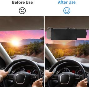 img 3 attached to 🌞 13-дюймовое прозрачное козырьковое удлинение для автомобиля: поляризованный солнцезащитный козырек для автомобиля, многофункциональное защитное солнцезащитное устройство для автомобиля с высокой четкостью, предотвращающее блики, УФ-лучи, туман и сильное белизну от снега.