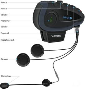 img 1 attached to 🏍️ Повысьте свой опыт езды с помощью гарнитуры для мотоциклетных шлемов EJEAS V8 с Bluetooth-интеркомом: пульт дистанционного управления, FM-радио, полнодуплексная связь на 5 райдеров, дальность 1200 м.