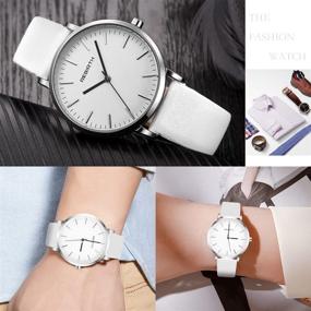 img 1 attached to ⌚ Ultrathin Minimalist Waterproof Quartz Watches: Stylish Unisex Wrist Watch with Leather Band