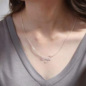 img 1 attached to Hidepoo Personalized Stainless Steel Custom Name Necklace - Dainty Letter Pendant Necklace, Customized Name Chain, Personalized Jewelry Gift for Women and Girls