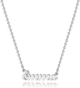 img 4 attached to Hidepoo Personalized Stainless Steel Custom Name Necklace - Dainty Letter Pendant Necklace, Customized Name Chain, Personalized Jewelry Gift for Women and Girls