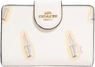 👜 coated women's handbags & wallets - signature medium corner wallet logo