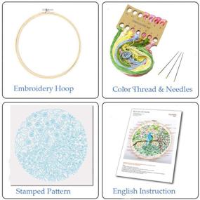img 2 attached to 🦚 Peacock Embroidery Starter Kit with Instructions for beginners | Cross Stitch Set | Stamped Embroidery Kits with Full Range of Patterns