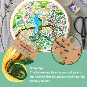 img 1 attached to 🦚 Peacock Embroidery Starter Kit with Instructions for beginners | Cross Stitch Set | Stamped Embroidery Kits with Full Range of Patterns