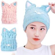 👒 2-piece microfiber hair towel wrap for women - hair turban towel - cute hair wraps for women sleeping - hair wrap towels - perfect hair drying cap for women and kids - overnight hair wrap - hair cap logo