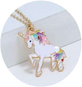 img 4 attached to Magical Unicorn Necklace: Stunning Rainbow Pendant for Girls, Perfect Christmas or Birthday Gift for Friend or Granddaughter - High-Quality Alloy Metal Necklace (1 Pack)