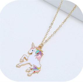 img 1 attached to Magical Unicorn Necklace: Stunning Rainbow Pendant for Girls, Perfect Christmas or Birthday Gift for Friend or Granddaughter - High-Quality Alloy Metal Necklace (1 Pack)