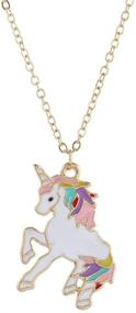 img 2 attached to Magical Unicorn Necklace: Stunning Rainbow Pendant for Girls, Perfect Christmas or Birthday Gift for Friend or Granddaughter - High-Quality Alloy Metal Necklace (1 Pack)