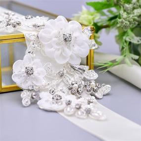 img 1 attached to 💐 Enhance Your Wedding Look with the Women's Bridal Sash: Floral Wedding Belt & Evening Dress Accessory for Bridesmaid Gown