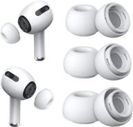 🎧 airpods pro replacement ear tips [3 pairs] with noise reduction hole - silicone ear tips with portable storage box, suitable for charging case (s/m/l, white) logo