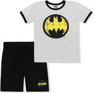 🦇 dynamic batman warner 2 piece shirt short set for boys' - trendy and comfortable clothing logo