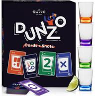 🎉 dunzo - party edition: classic card game with shot glasses - draw 2, skip, reverse, get loco - fun party game & funny gifts - card games логотип