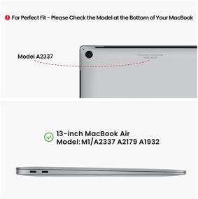 img 1 attached to 💼 tomtoc тонкий жесткий чехол для 13-дюймового MacBook Air M1/A2337 A2179 A1932 2021-2018: Премиум материал, легкая установка/удаление, защита от царапин