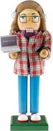 🎄 clever creations software developer 10 inch traditional wooden nutcracker: festive christmas décor for shelves and tables with a tech twist! logo