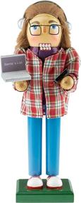 img 3 attached to 🎄 Clever Creations Software Developer 10 Inch Traditional Wooden Nutcracker: Festive Christmas Décor for Shelves and Tables with a Tech Twist!
