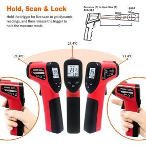 img 1 attached to Infrared Thermometer Temperature Gun: Accurate -58℉~1022℉ Range, 9-Point Laser, Non-Contact Instant-Read Digital Ir Thermometer with Backlight