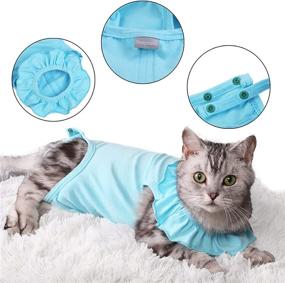 img 1 attached to 🐱 Yeapeeto Cat Bodysuit: Ideal After-Surgery Recovery Suit for Cats - E Collar Alternative, Protection for Abdominal Wounds & Prevents Licking - Breathable Clothes for Male & Female Kittens