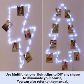 img 1 attached to 📸 HXWEIYE White Photo Clips String Light: 33Ft 100LEDs Fairy Light with Clear Clips & Hooks for Hanging Picture, Bedroom Wedding - Timer, 8 Modes, Battery Powered Copper Wire String Light