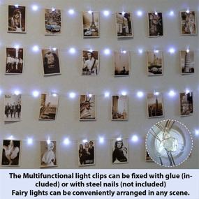 img 3 attached to 📸 HXWEIYE White Photo Clips String Light: 33Ft 100LEDs Fairy Light with Clear Clips & Hooks for Hanging Picture, Bedroom Wedding - Timer, 8 Modes, Battery Powered Copper Wire String Light