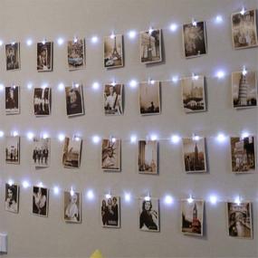 img 4 attached to 📸 HXWEIYE White Photo Clips String Light: 33Ft 100LEDs Fairy Light with Clear Clips & Hooks for Hanging Picture, Bedroom Wedding - Timer, 8 Modes, Battery Powered Copper Wire String Light