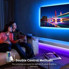 img 1 attached to 🌈 Govee LED Strip Lights - 32.8ft RGB Color Changing Lights with Remote Control for Bedroom, Ceiling, Kitchen - Easy Installation - 2 Rolls of 16.4ft