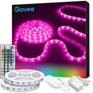 🌈 govee led strip lights - 32.8ft rgb color changing lights with remote control for bedroom, ceiling, kitchen - easy installation - 2 rolls of 16.4ft логотип