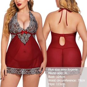 img 1 attached to 👗 Avidlove Lace Babydoll Mesh Chemise Nightwear Outfits in V-Neck for Women, Available in Sizes S-4XL