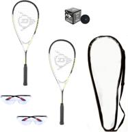 dunlop beginner squash racquet set with 🎾 2 racquets, 2 eyeguards, 1 ball, and cover logo