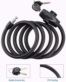 img 3 attached to DadyMart 4 Feet Bike Lock Cable with Keys - High Security Coiled Bike Lock for Maximum Protection