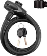 dadymart 4 feet bike lock cable with keys - high security coiled bike lock for maximum protection logo