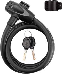 img 4 attached to DadyMart 4 Feet Bike Lock Cable with Keys - High Security Coiled Bike Lock for Maximum Protection