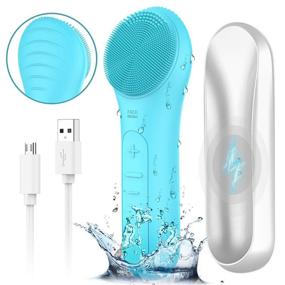 img 4 attached to 💦 Sonic Facial Cleansing Brush - Waterproof Electric Face Brush for Deep Cleansing, Gentle Exfoliation, and Massage - Inductive Charging - Blue