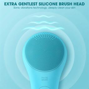 img 3 attached to 💦 Sonic Facial Cleansing Brush - Waterproof Electric Face Brush for Deep Cleansing, Gentle Exfoliation, and Massage - Inductive Charging - Blue
