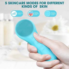 img 2 attached to 💦 Sonic Facial Cleansing Brush - Waterproof Electric Face Brush for Deep Cleansing, Gentle Exfoliation, and Massage - Inductive Charging - Blue