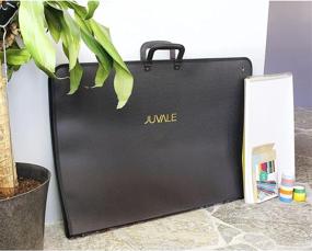 img 4 attached to Чехол для художественных работ Juvale: сумка для переноски и хранения работ художников, рисования и скетчей - 28 x 20,5 дюйма (черный)