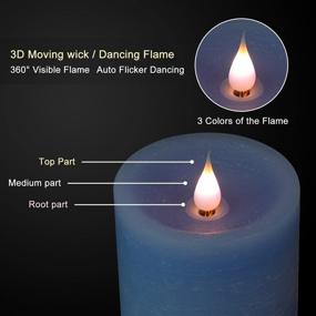 img 2 attached to 🕯️ SIMPLUX Battery Operated Lights with Timer: Blue Real Wax Candle for Home, Wedding, Dinner Decoration – 3x5 Inches