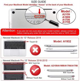 img 3 attached to 🖥️ iCasso MacBook Pro 13 Inch Case 2019 2018 2017 2016 Release A2159/A1989/A1706/A1708 - Gradient: Hard Plastic Case, Sleeve, Screen Protector, Keyboard Cover & Dust Plug - Compatible MacBook Pro 13'' - Get Yours Now!
