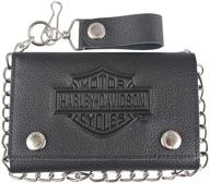 🏍️ harley davidson trucker tri fold xml3514 black with embossed design logo