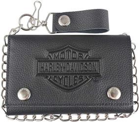 img 2 attached to 🏍️ Harley Davidson Trucker Tri Fold XML3514 BLACK with Embossed Design