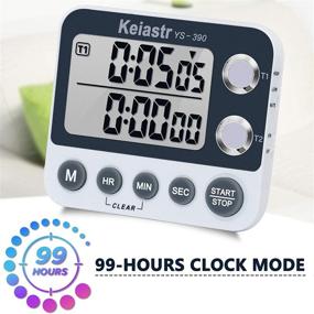 img 3 attached to ⏲️ Digital Magnetic Kitchen Timer with Large Display, Loud Alarm, Count-Up & Count-Down Dual Timer for Cooking and Baking - Adjustable Volume, ON/OFF Switch, Includes Battery