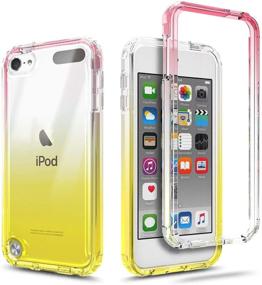 img 3 attached to 📱 Full-Body Protective Shockproof Case with Built-in Screen Protector for iPod Touch 7th/6th/5th Generation - Pink/Yellow by E-Began