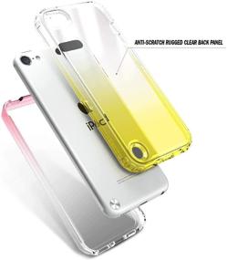 img 1 attached to 📱 Full-Body Protective Shockproof Case with Built-in Screen Protector for iPod Touch 7th/6th/5th Generation - Pink/Yellow by E-Began