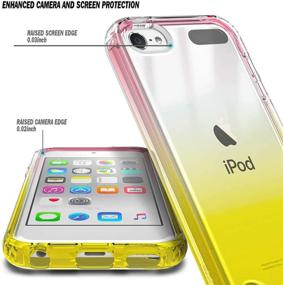 img 2 attached to 📱 Full-Body Protective Shockproof Case with Built-in Screen Protector for iPod Touch 7th/6th/5th Generation - Pink/Yellow by E-Began