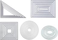 🔳 versatile metal cutting dies stencil set for diy scrapbook album, paper card: triangle, square, rectangle, round, ellipse shapes! logo