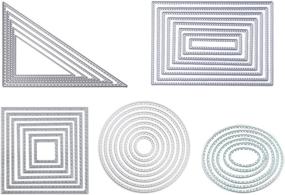 img 4 attached to 🔳 Versatile Metal Cutting Dies Stencil Set for DIY Scrapbook Album, Paper Card: Triangle, Square, Rectangle, Round, Ellipse Shapes!