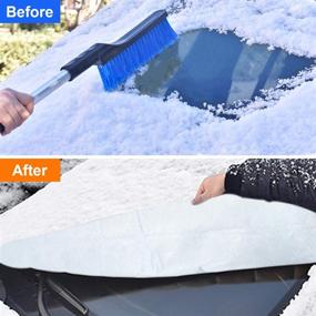img 1 attached to Helloleiboo Car Windshield Snow Cover & Ice Cover | 2-Layer Protection, Waterproof Sunshade | Universal Fit for Most Cars, SUVs, Trucks, Vans