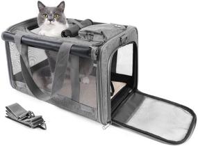 img 4 attached to Large and Medium Cat Carrier for Petsoul, Small Dog Travel Carrier, Soft-Sided Puppy Carrier, Airline Approved - Ideal for Pet Travel