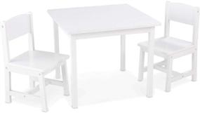 img 2 attached to KidKraft Aspen Table and Chair Set - White 30.75 inch x 27.5 inch x 5.25 inch